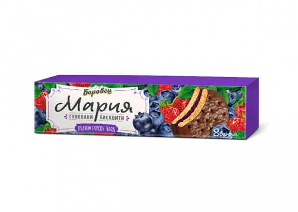 бисквити тунквани мария с пълнеж горски плод 200гр.