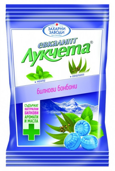 бонбони лукчета мента и евкалипт 85гр.