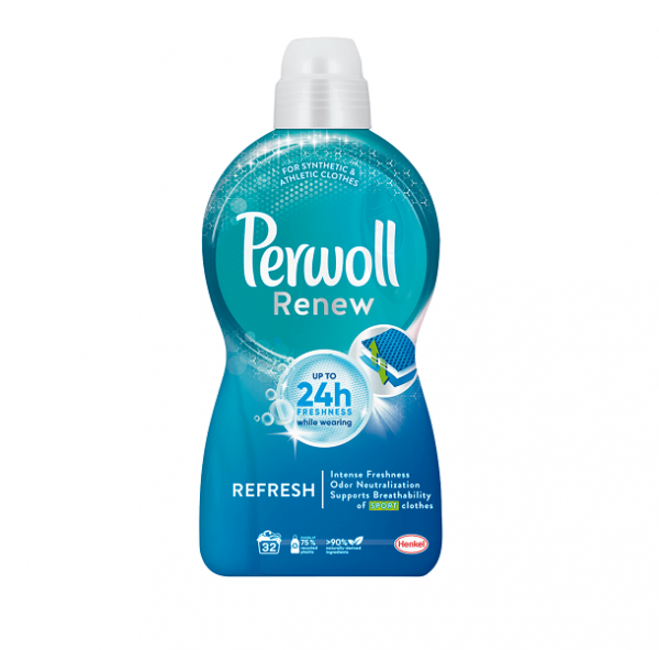 Течен перилен препарат Perwoll Renew & Refresh за синтетични тъкани и спортни дрехи - 1.92 л.